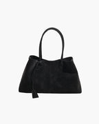 Vegan Suede Shoulder Tote – Minimalist Solid Colour Bag