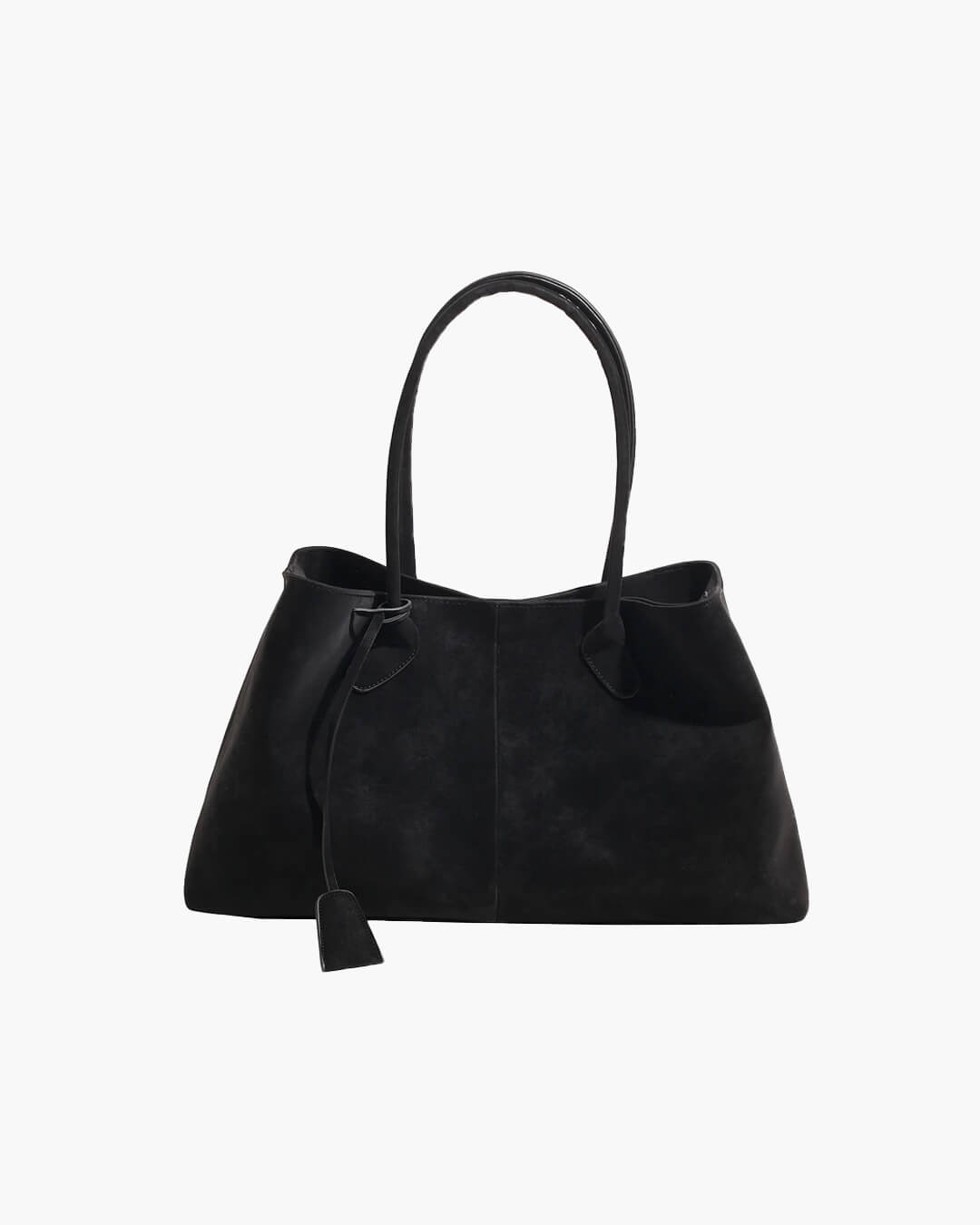Vegan Suede Shoulder Tote – Minimalist Solid Colour Bag