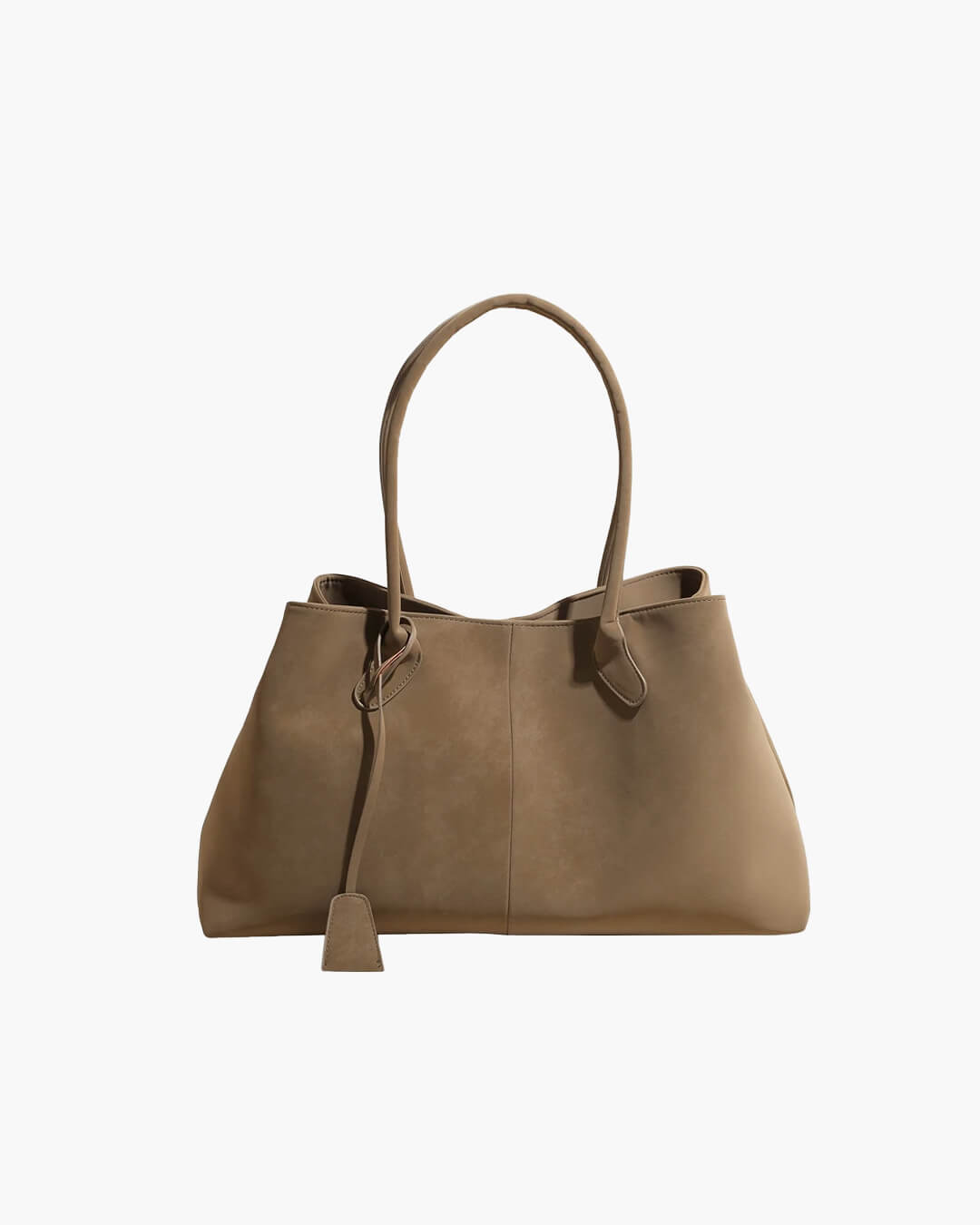 Vegan Suede Shoulder Tote – Minimalist Solid Colour Bag