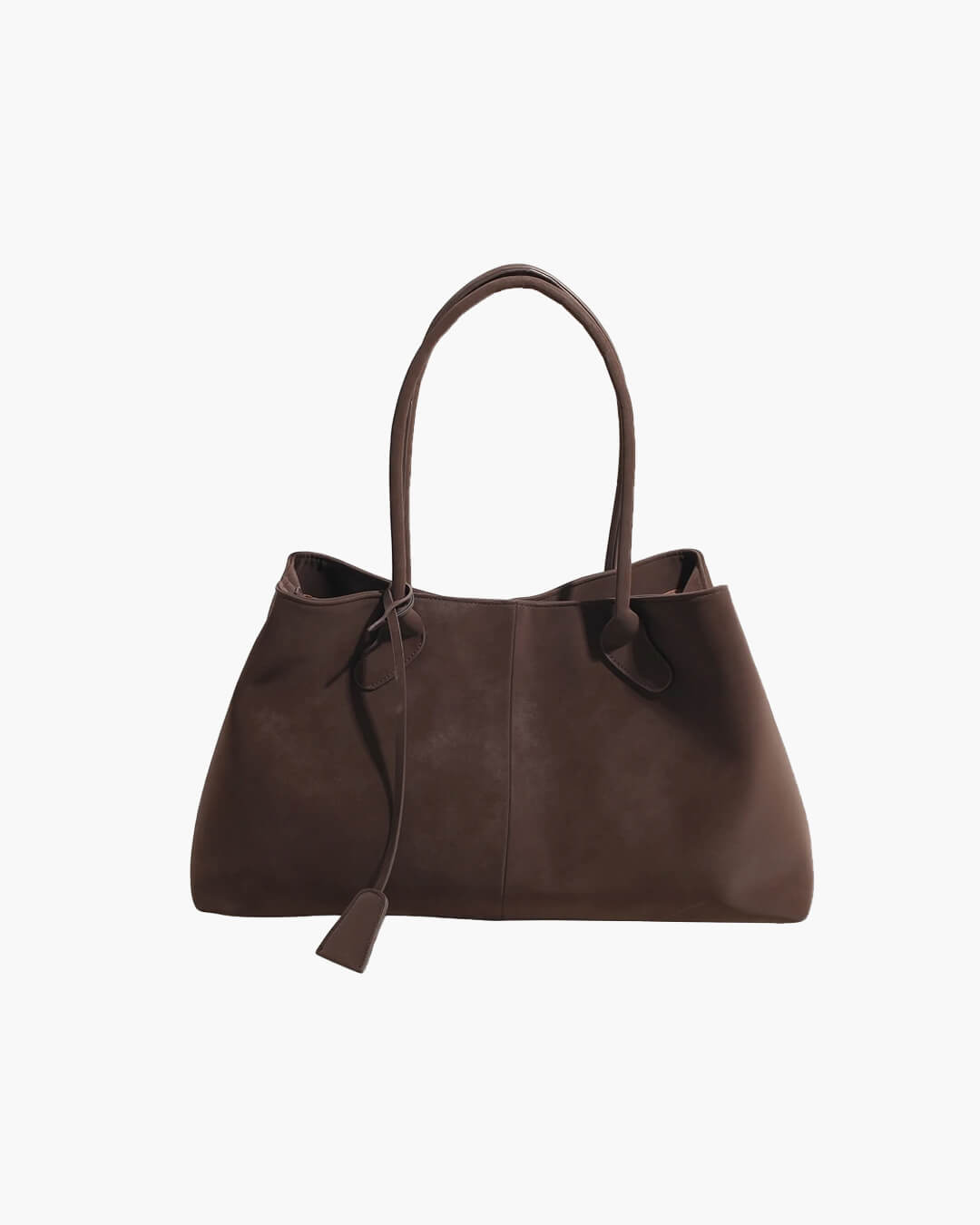 Vegan Suede Shoulder Tote – Minimalist Solid Colour Bag