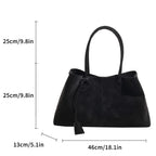 Vegan Suede Shoulder Tote – Minimalist Solid Colour Bag