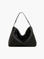 Structured Woven Tote – Rich Textured Handbag in Deep Tones