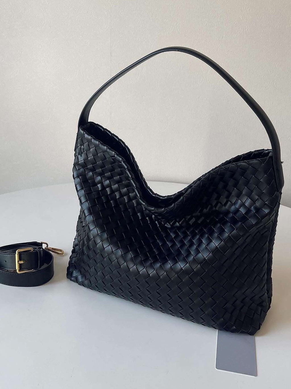 Structured Woven Tote – Rich Textured Handbag in Deep Tones