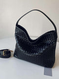 Structured Woven Tote – Rich Textured Handbag in Deep Tones