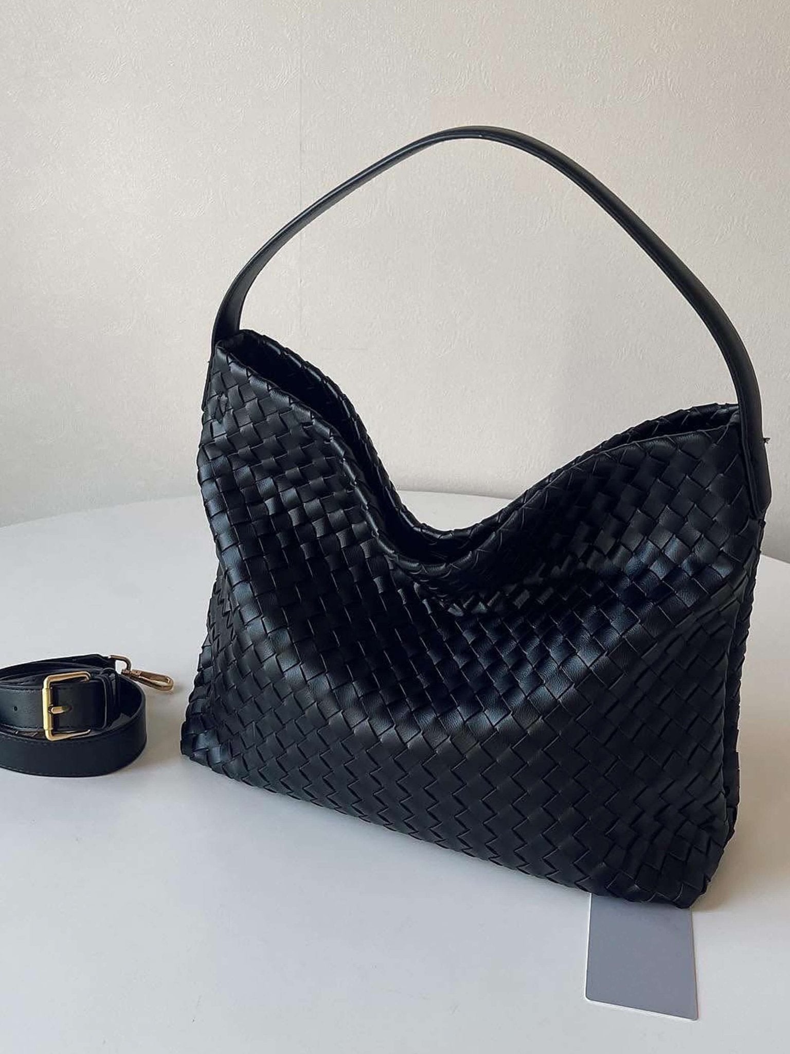 Structured Woven Tote – Rich Textured Handbag in Deep Tones