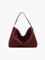 Structured Woven Tote – Rich Textured Handbag in Deep Tones
