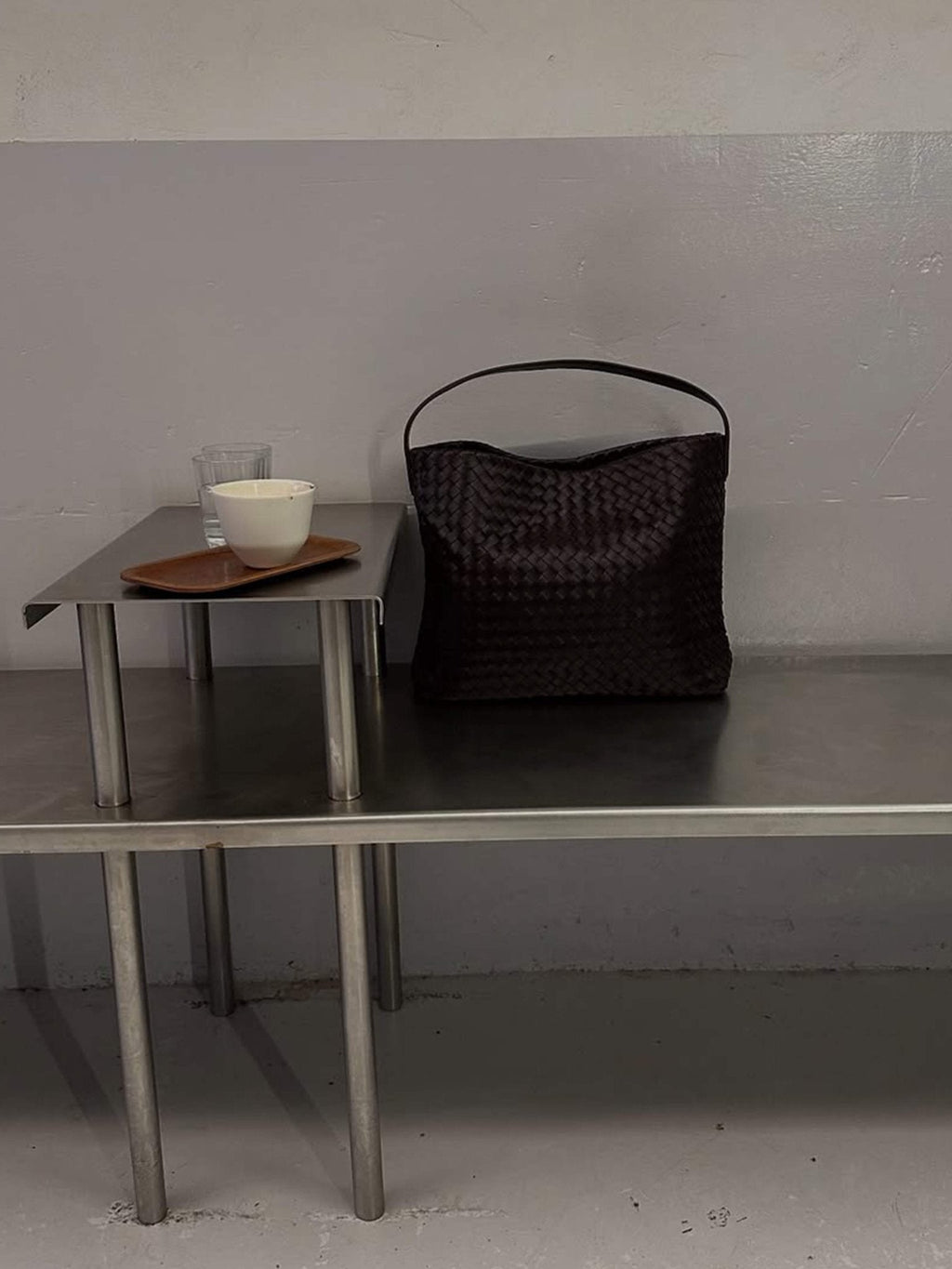 Structured Woven Tote – Rich Textured Handbag in Deep Tones