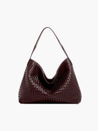 Structured Woven Tote – Rich Textured Handbag in Deep Tones