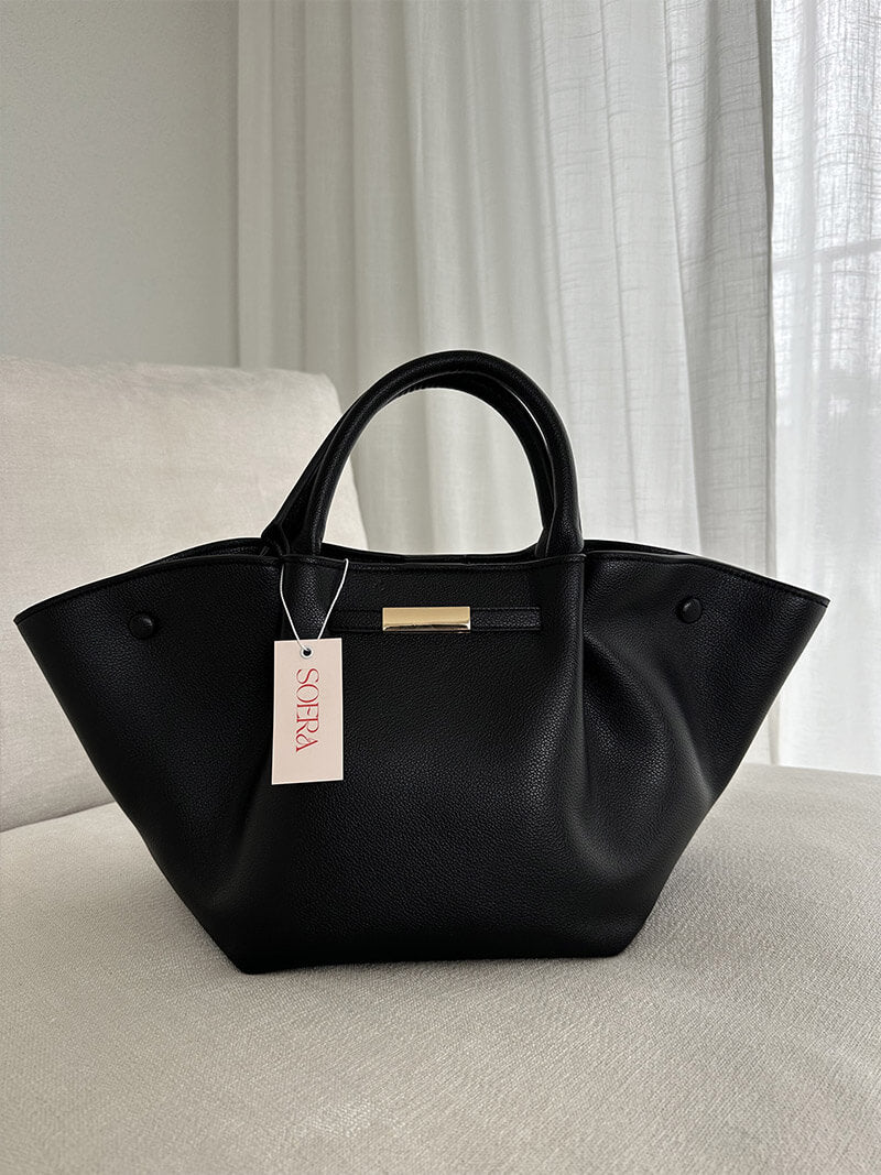 Suede Finish Tote Bag – Structured Work Bag