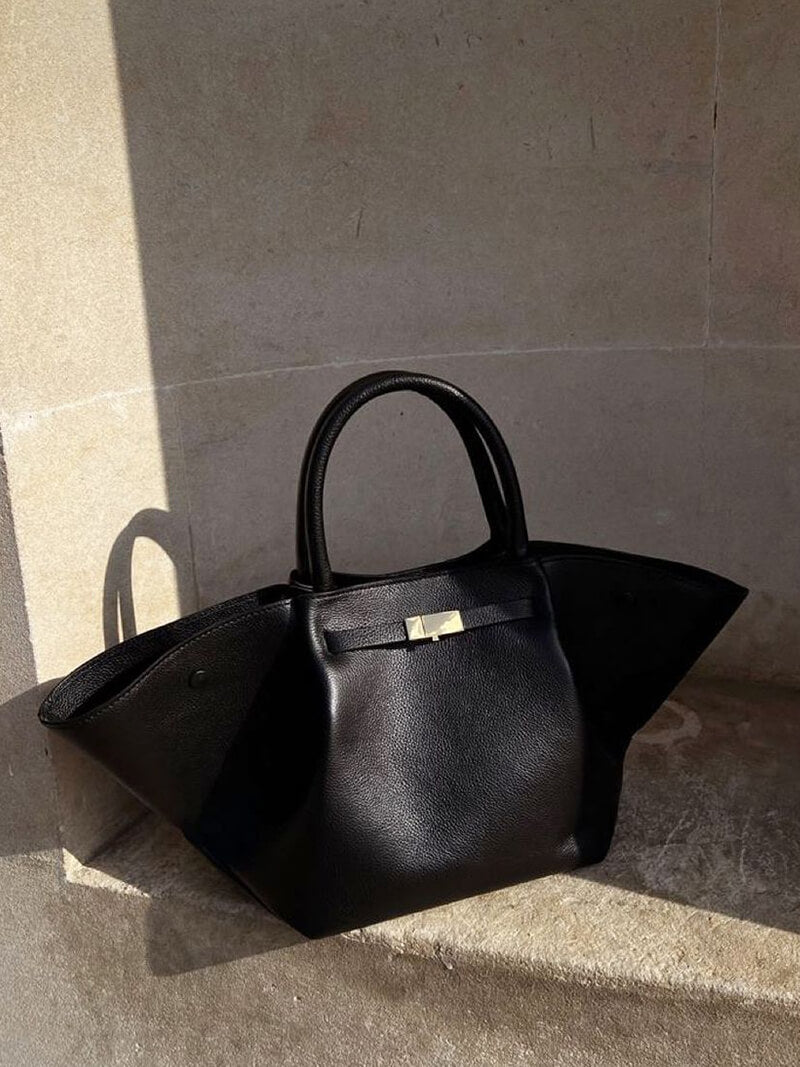 Suede Finish Tote Bag – Structured Work Bag