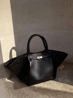 Suede Finish Tote Bag – Structured Work Bag