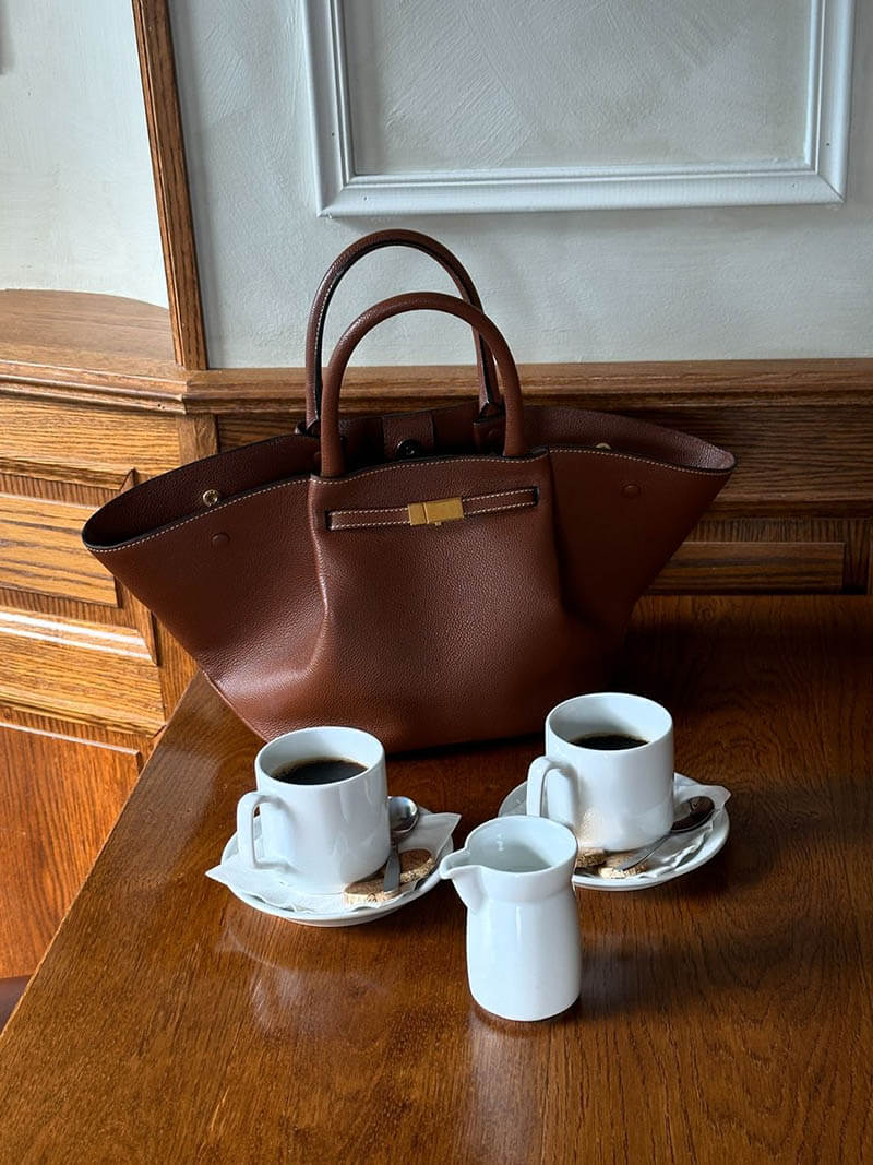 Suede Finish Tote Bag – Structured Work Bag