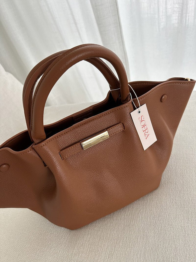 Suede Finish Tote Bag – Structured Work Bag