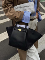 Suede Finish Tote Bag – Structured Work Bag