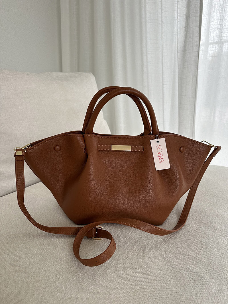 Suede Finish Tote Bag – Structured Work Bag