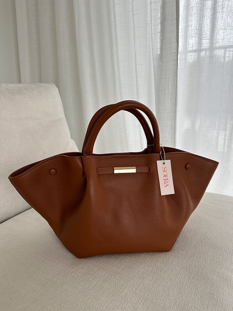 Suede Finish Tote Bag – Structured Work Bag