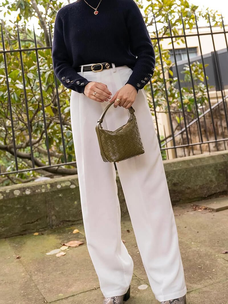 Mini Woven Bag – Compact Structured Handbag in 5 Colours