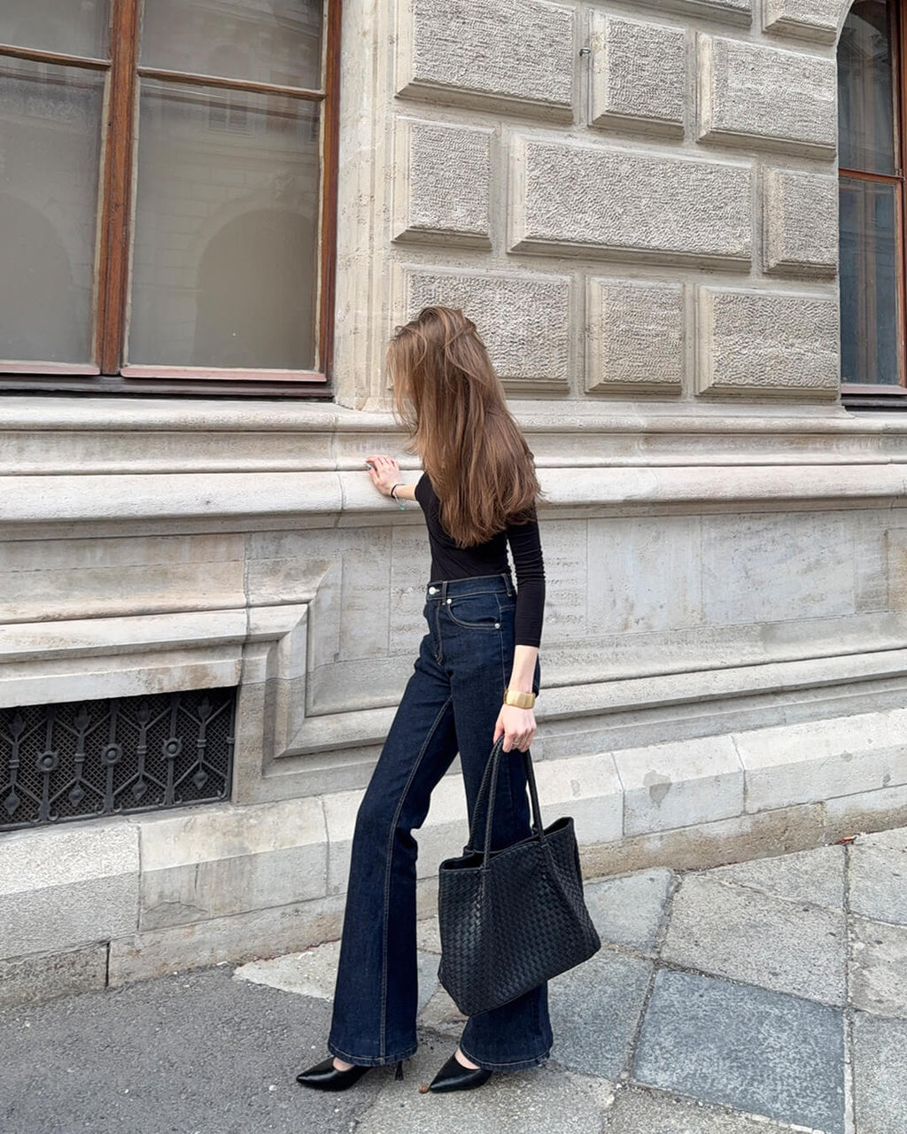Handwoven Black Tote XL – Artisan Statement Bag