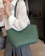 Braided Faux Leather Tote – Handwoven Vegan Handbag