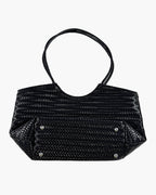 Braided Faux Leather Tote – Handwoven Vegan Handbag