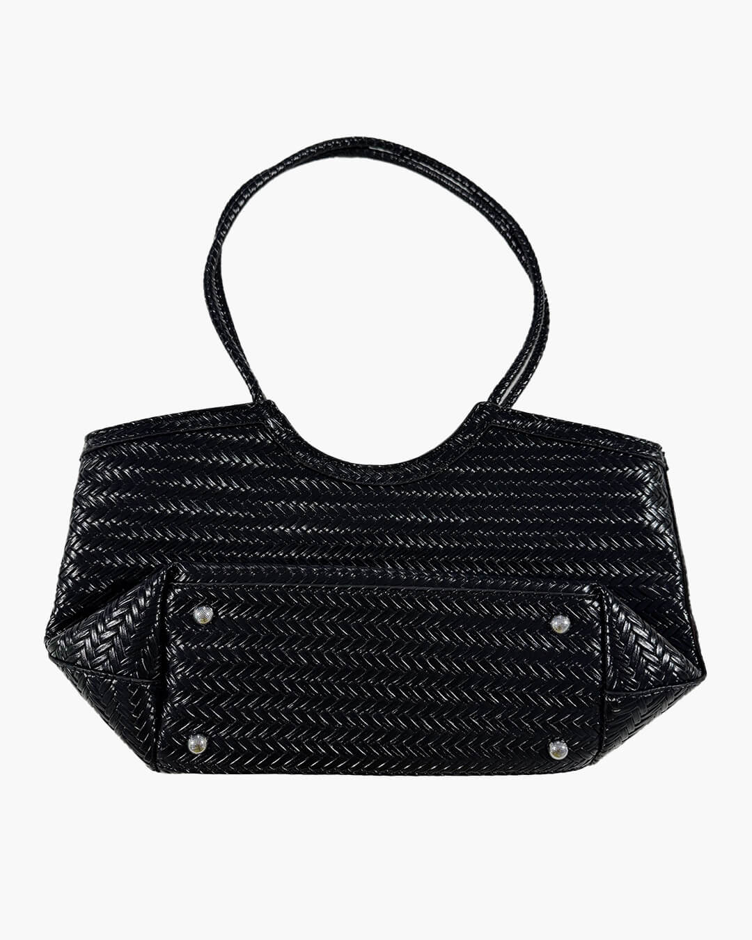 Braided Faux Leather Tote – Handwoven Vegan Handbag