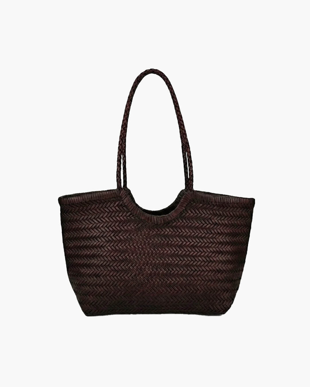 Braided Faux Leather Tote – Handwoven Vegan Handbag