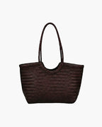 Braided Faux Leather Tote – Handwoven Vegan Handbag