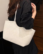 Braided Faux Leather Tote – Handwoven Vegan Handbag