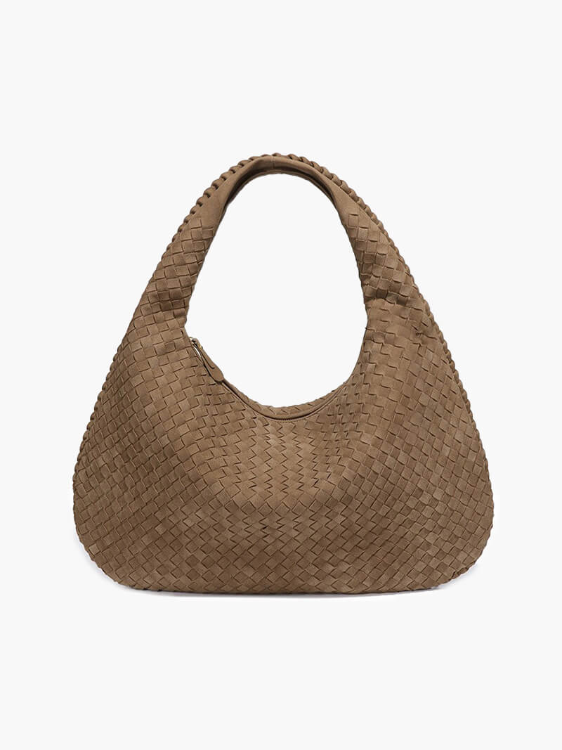 Suede Look Woven Tote XL – Oversized Braided Shopper