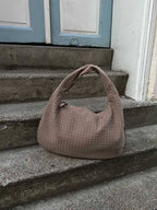 Suede Look Woven Tote XL – Oversized Braided Shopper