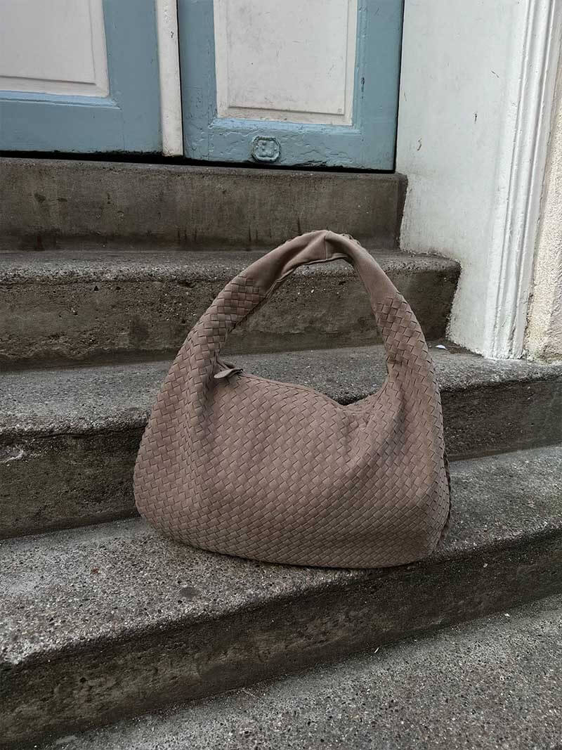 Suede Look Woven Tote XL – Oversized Braided Shopper