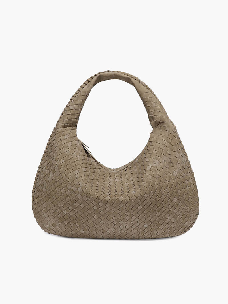 Suede Look Woven Tote XL – Oversized Braided Shopper