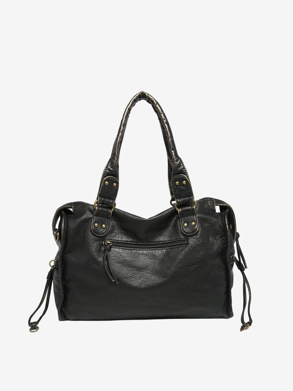 Minimalist Vegan Leather Shoulder Bag in Black or White