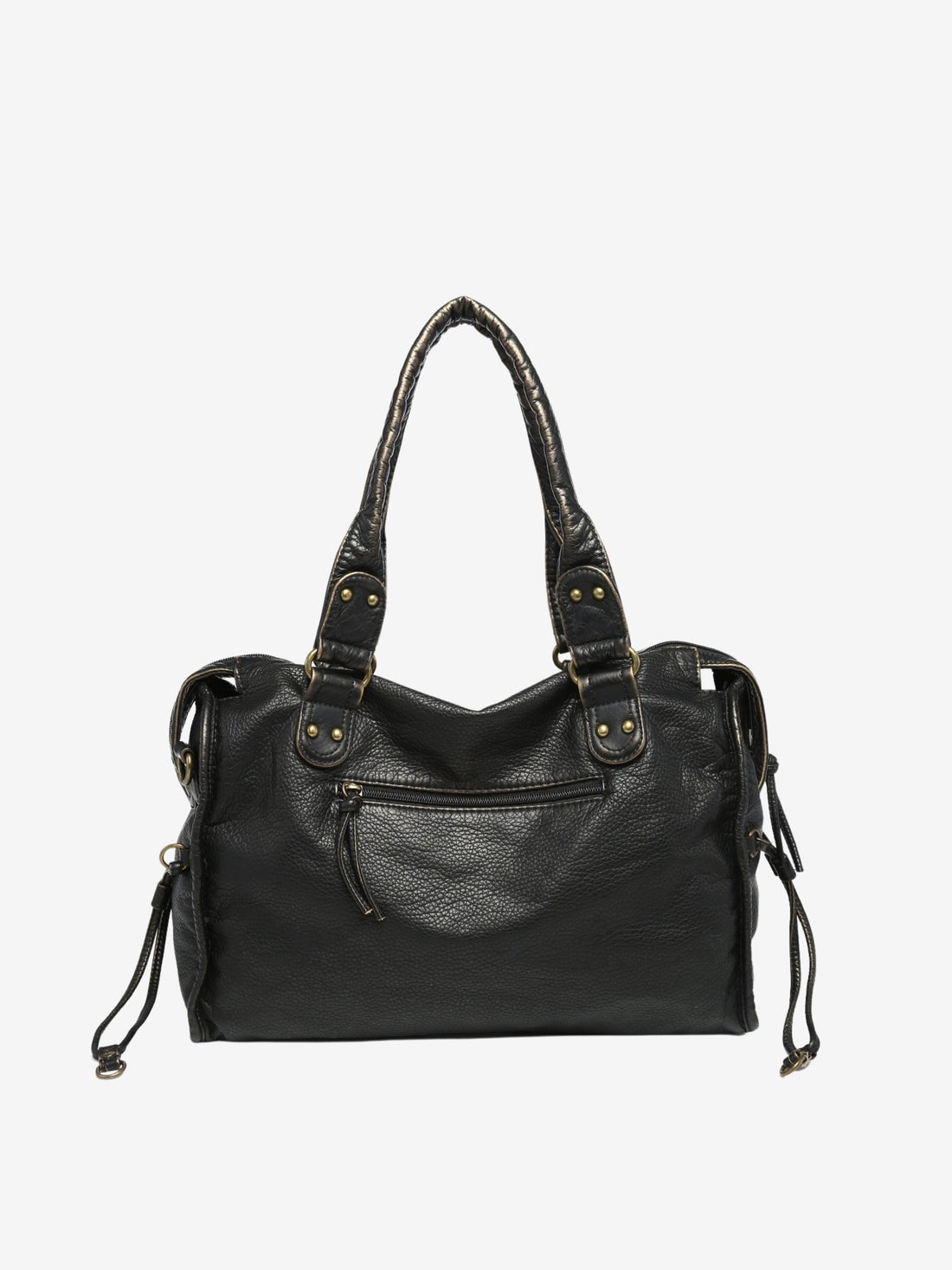 Minimalist Vegan Leather Shoulder Bag in Black or White