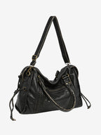 Minimalist Vegan Leather Shoulder Bag in Black or White