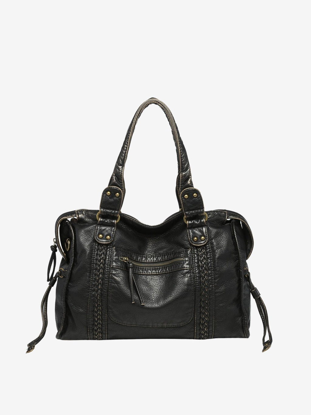 Minimalist Vegan Leather Shoulder Bag in Black or White
