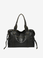 Minimalist Vegan Leather Shoulder Bag in Black or White