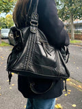 Minimalist Vegan Leather Shoulder Bag in Black or White