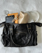 Minimalist Vegan Leather Shoulder Bag in Black or White