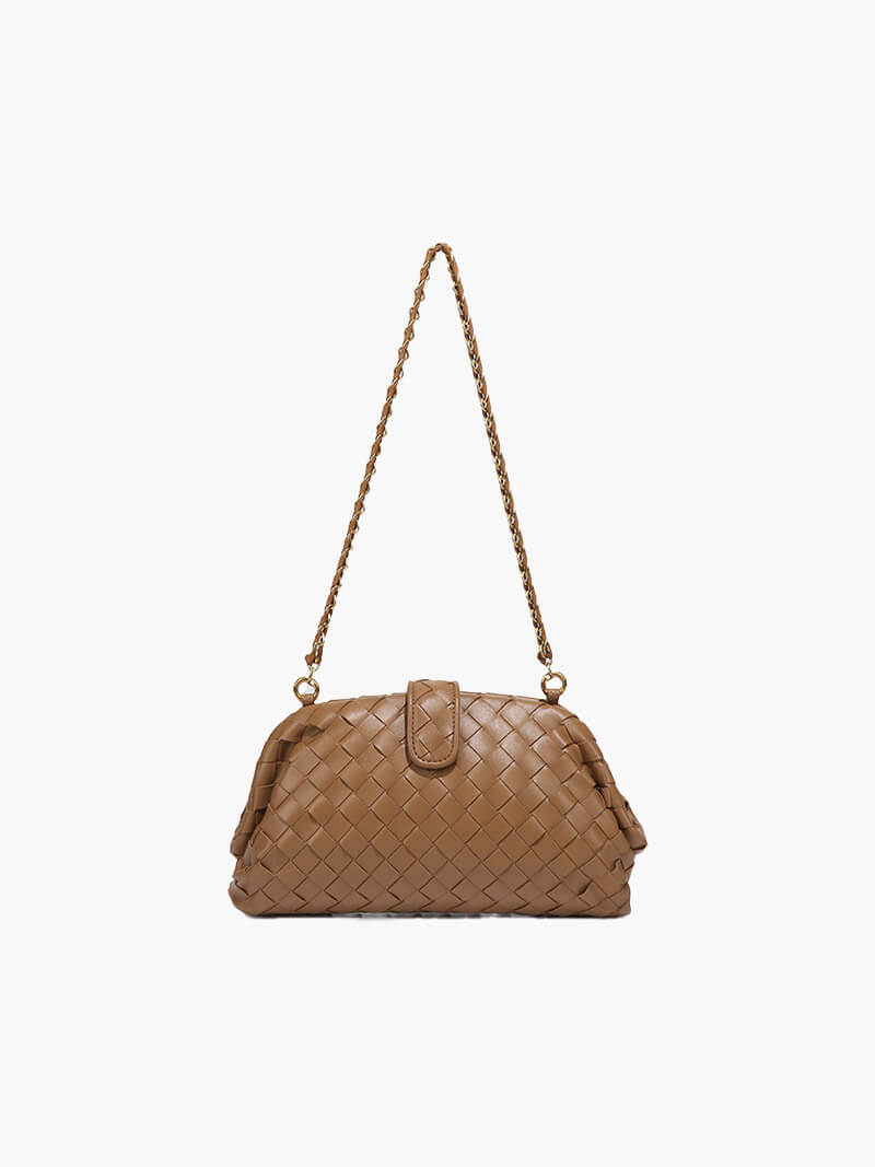 Woven Clutch with Detachable Strap – Convertible Evening Bag