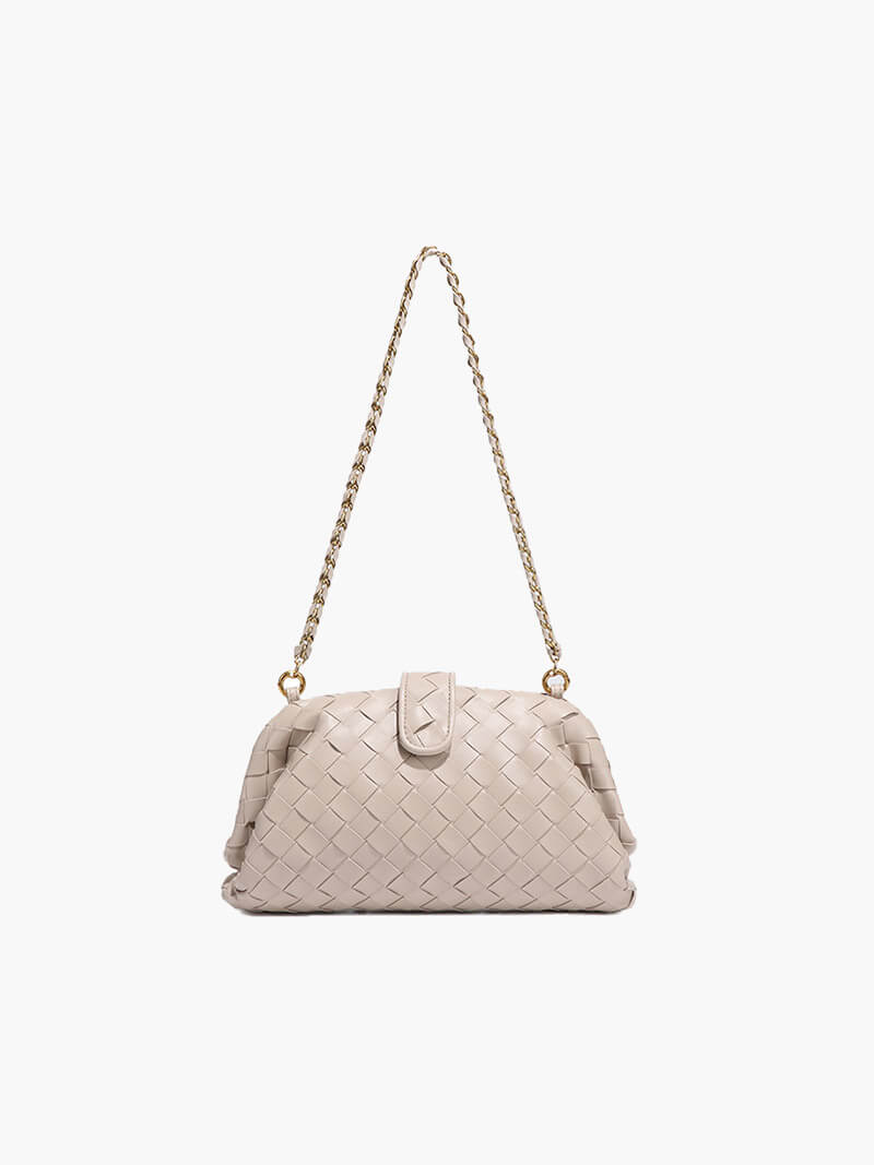 Woven Clutch with Detachable Strap – Convertible Evening Bag