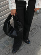 Handwoven Medium Handbag – Minimalist Woven Bag