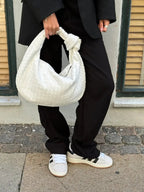 Handwoven Medium Handbag – Minimalist Woven Bag