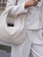 Handwoven Medium Handbag – Minimalist Woven Bag