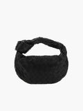 Woven Mini Bag with Silver Hardware – Compact Evening Handbag