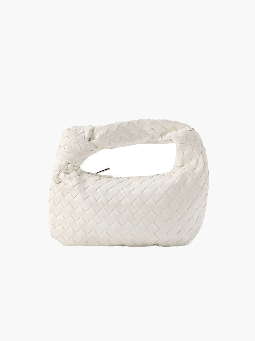 Woven Mini Bag with Silver Hardware – Compact Evening Handbag