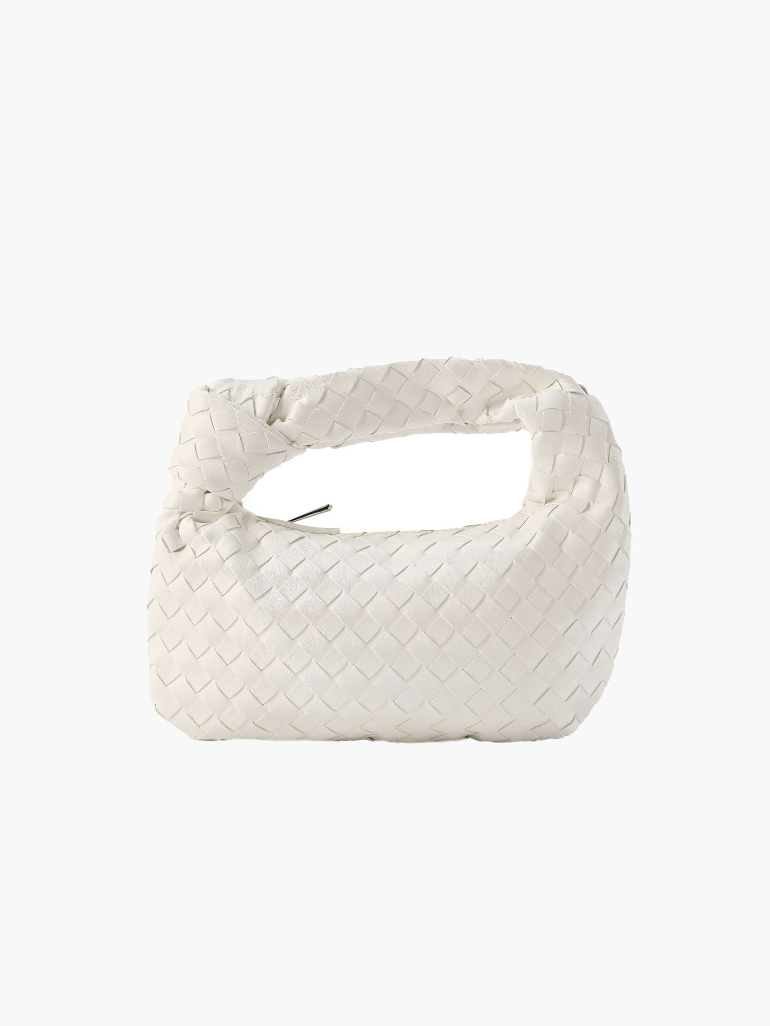Woven Mini Bag with Silver Hardware – Compact Evening Handbag