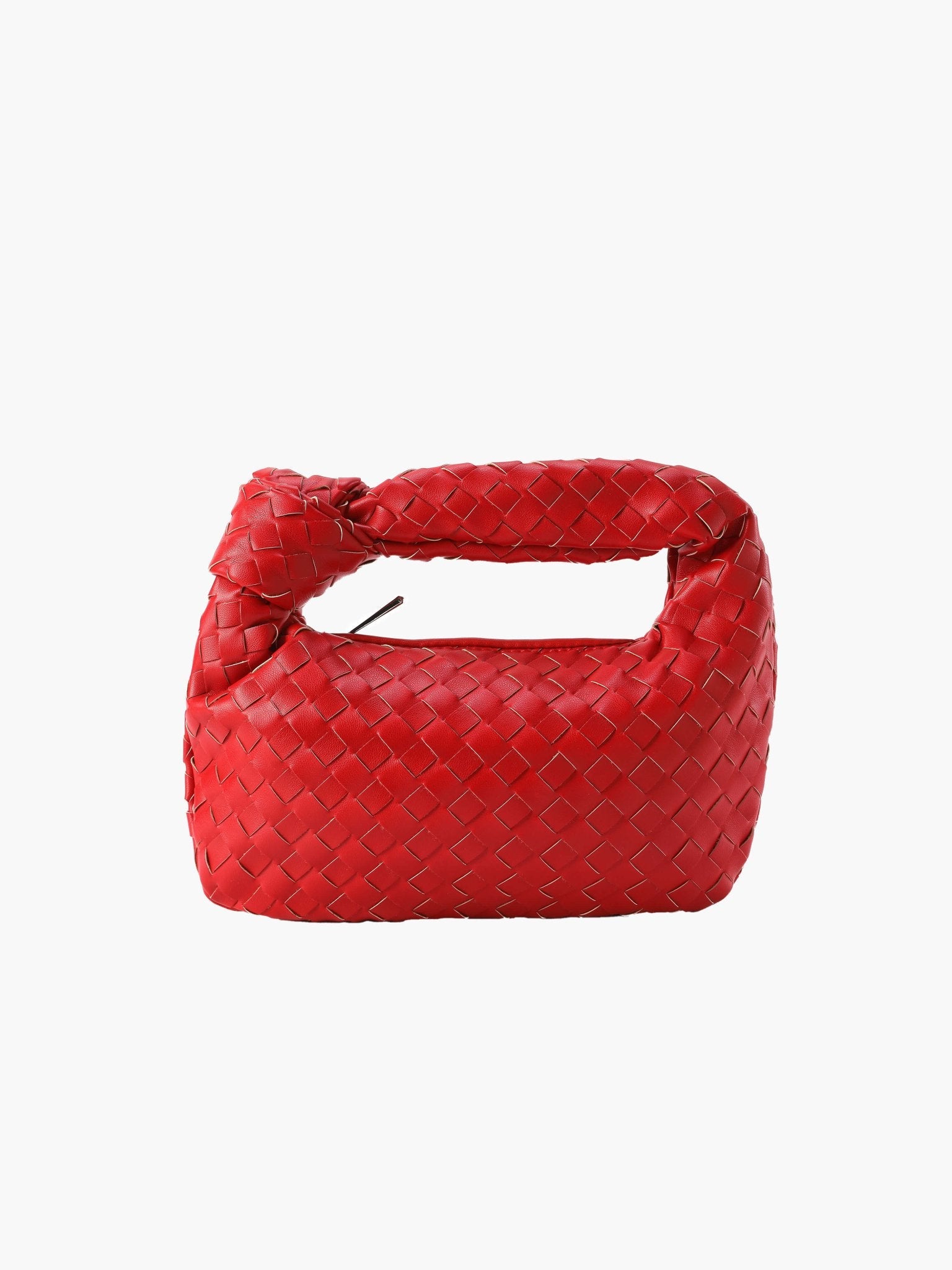 Woven Mini Bag with Silver Hardware – Compact Evening Handbag