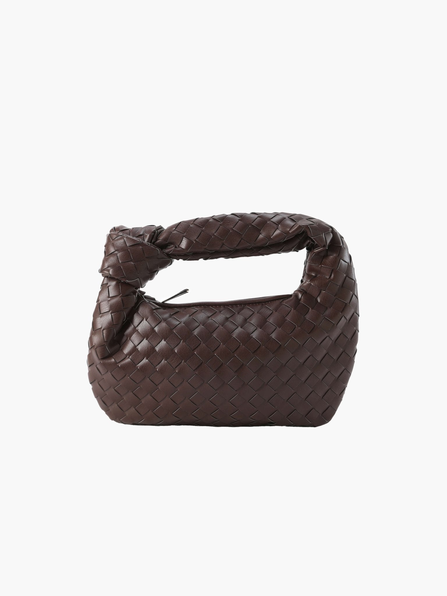 Woven Mini Bag with Silver Hardware – Compact Evening Handbag