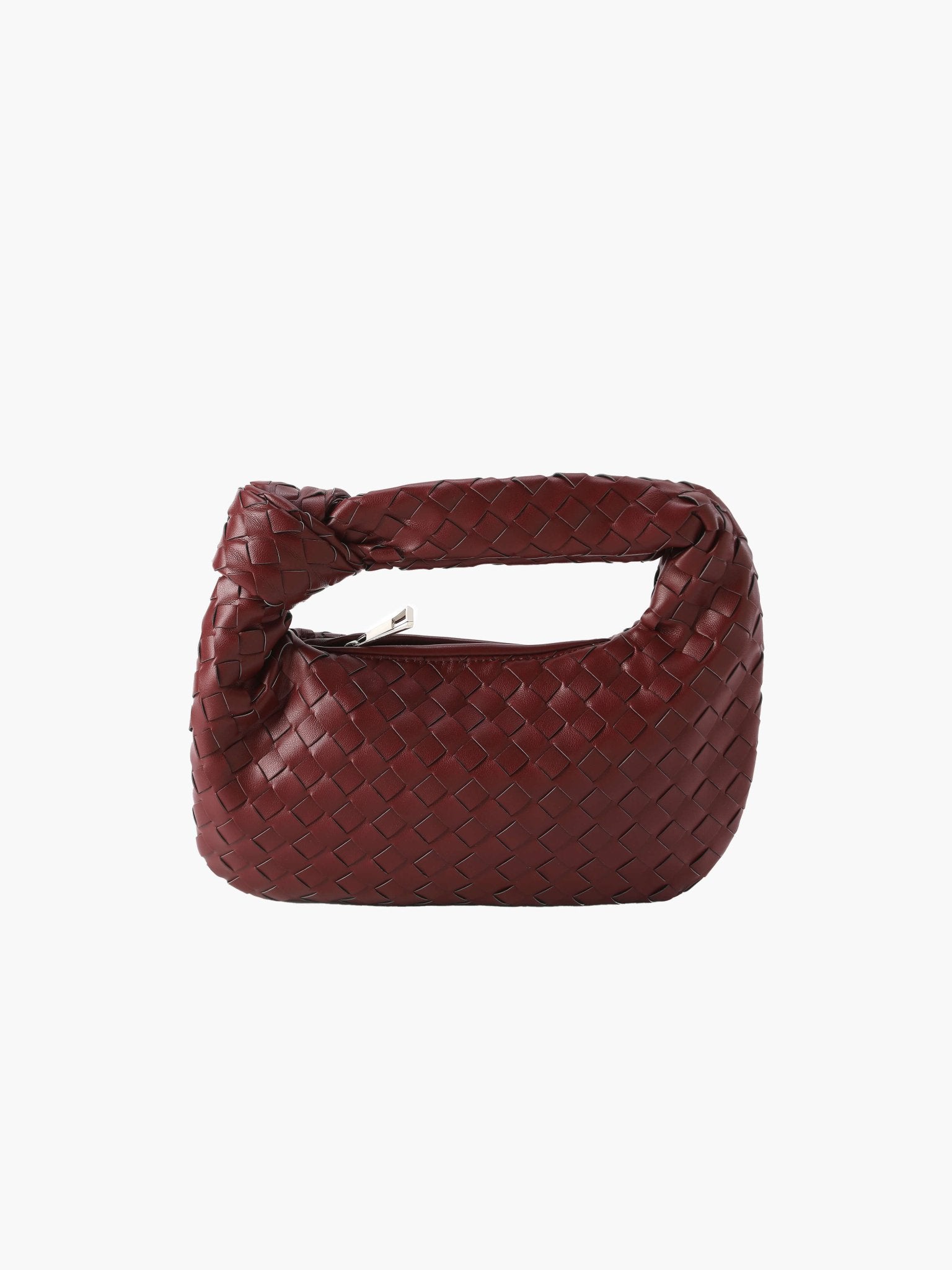 Woven Mini Bag with Silver Hardware – Compact Evening Handbag